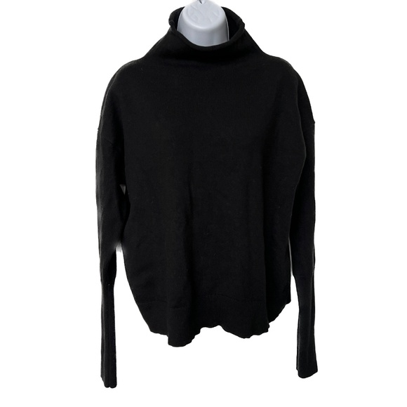 Wilfred Aritzia Cyprie Sweater 100% Merino Wool Size XL Black Mock Turtleneck - Picture 1 of 7